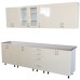 Bucatarie Zebra 260 cm din MDF Vanilie cu blat termoizolant gri